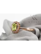 Pierścionek Żółty Perydot Oryginalny wyrób Vintage 14k z różowego złota Vintage crc009r